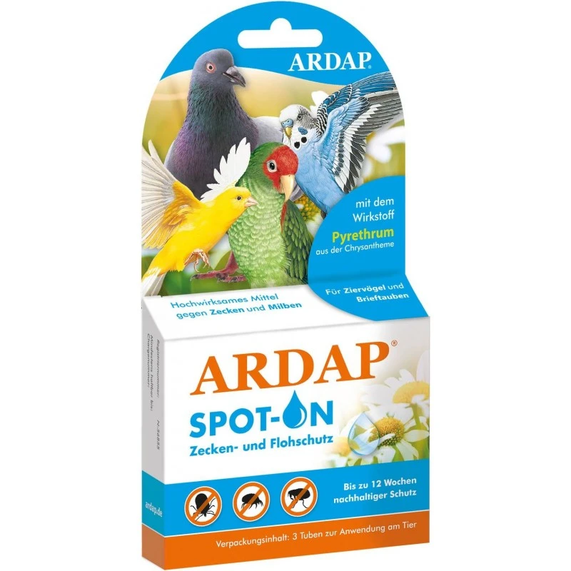 Ardap Spot-On Protège Contre Les Poux Chez Les Oiseaux 2 X 4ml - Quiko 1 Ardap Spot-On Protège Contre Les Poux Chez Les Oiseaux 2 X 4ml - Quiko