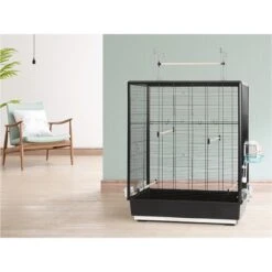 Cage Oiseaux Primo 60 Noir 80x50x115cm -Oiseau Soldes Boutique cage oiseaux primo 60 noir 80x50x115cm 12766 vadigran la cage primo 60 est une cage specialement concue pour les petits oiseaux 1 3