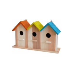 Combi 3 Nichoirs Avec Toit De Couleur