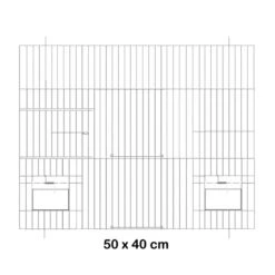 Façade De Cage En Métal Avec Portes Mangeoires 50x40cm - Fauna