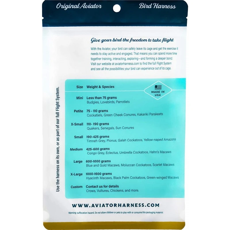 Harnais Pour Perroquet AVIATOR Large Noir 3 Harnais Pour Perroquet AVIATOR Large Noir – Image 3