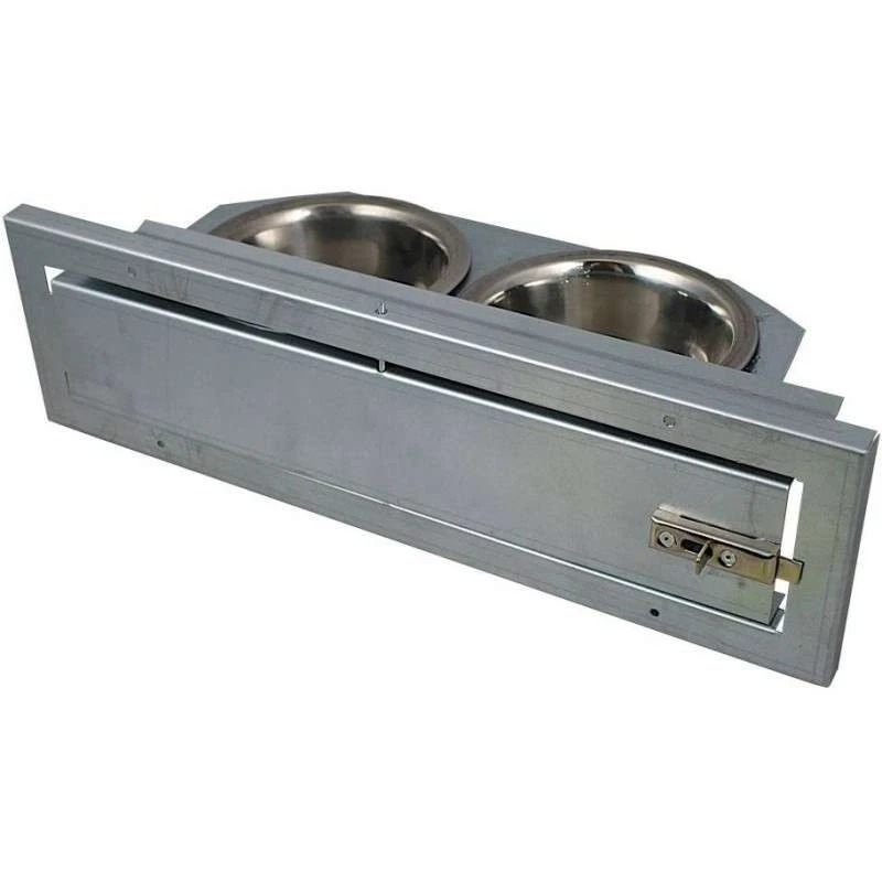 Mangeoire à Plateau Tournant 2 Bols Green Ral 6009 1 Mangeoire à Plateau Tournant 2 Bols Green Ral 6009