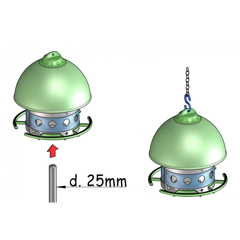 Mangeoire Extérieure Space GARDEN - Modèle Vert - S.T.A. Soluzioni 3 Mangeoire Extérieure Space GARDEN - Modèle Vert - S.T.A. Soluzioni – Image 3